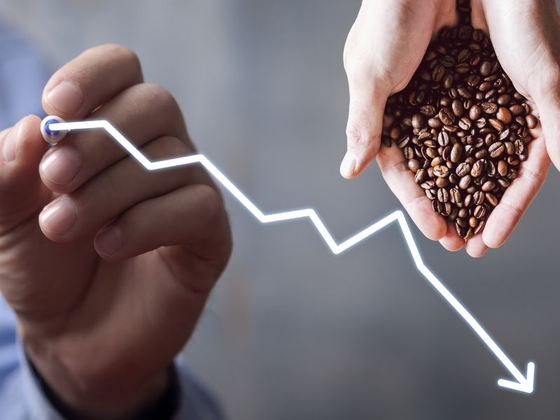 COFFEE PRICES FALL FOR THE THIRD CONSECUTIVE MONTH