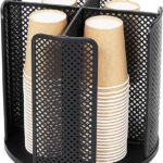 Fanspack Cup and Lid Organizer - Black: Organize Your Coffee Station with Style!